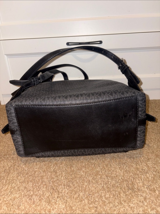 Michael Kors Black MK Signature Backpack with Front Zip Pocket main image 6